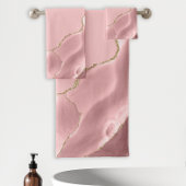 Elegant Blush Pink Agate Gold Glitter