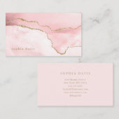 Elegant Blush Pink Agate met Faux Gold Visitekaartje (Voorkant / Achterkant)