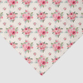 Elegant Blush Pink and White Rose Floral Pattern Tissuepapier (Detail)