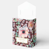 Elegant Blush Pink Anemone Floral Geometrische Lij Bedankdoosjes (Geopend)