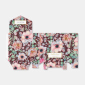 Elegant Blush Pink Anemone Floral Geometrische Lij Bedankdoosjes (Uitgevouwen)