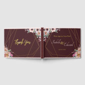 Elegant Blush Pink Anemone Floral Geometrische Lij Gastenboek (Volledig)