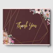 Elegant Blush Pink Anemone Floral Geometrische Lij Gastenboek (Achterkant)