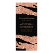 Elegant Blush Pink Black Modern Salon Business Spa Reclamekaart (Achterkant)