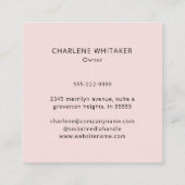 Elegant Blush Pink Black Script 3 Photo Makeup Vierkante Visitekaartje (Achterkant)