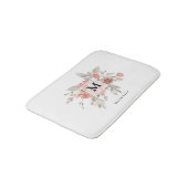 Elegant Blush Pink Bloemmonogram Badmat (Gekanteld)