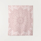 Elegant Blush Pink Boho Mandala Girly Wandkleed (Voorkant)