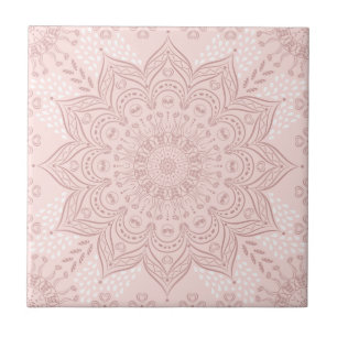 Elegant Blush Pink Boho Mandala Tegeltje