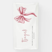 Elegant Blush Pink Bow Baby shower Spandoek (Verticaal)