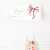 Elegant Blush Pink Bow Baby shower Spandoek (Insitu)