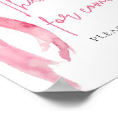 Elegant Blush Pink Bow Bedankt voor het komen teke Poster (Hoek)