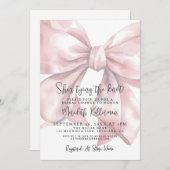 Elegant Blush Pink Bow Bridal Shower Kaart (Voorkant / Achterkant)