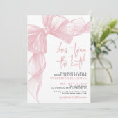 Elegant Blush Pink Bow Bridal Shower Kaart (Staand voorkant)