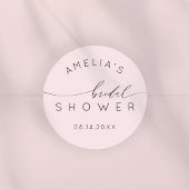 Elegant Blush Pink Bridal Shower Ronde Sticker