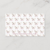 Elegant Blush Pink Butterfly Pattern Visitekaartje (Achterkant)