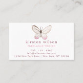 Elegant Blush Pink Butterfly Pattern Visitekaartje (Voorkant)