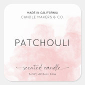 Elegant Blush Pink Candle Jar Packaging Vierkante Sticker (Voorkant)
