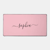 Elegant Blush Pink Desk Mat Featuring Your Name (Voorkant)
