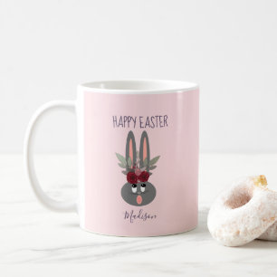 Elegant Blush Pink Easter Bunny, speciaal geperson Koffiemok