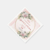Elegant Blush Pink Eucalyptus Quince Napkins Servet (Hoek)