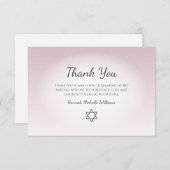 Elegant Blush Pink Feminine Simple Bat Mitzvah Bedankkaart (Voorkant / Achterkant)