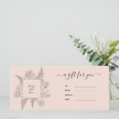 Elegant Blush Pink Floral Beauty Gift Certificate (Staand voorkant)