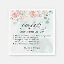 Elegant Blush Pink Floral Facts Weddenschap