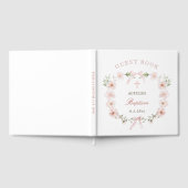 Elegant Blush Pink Floral Frame Baptism Gastenboek (Volledig)