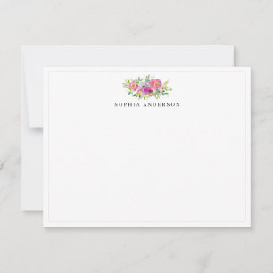 Elegant Blush Pink Floral Greenery Botanical Girly Notitiekaartje