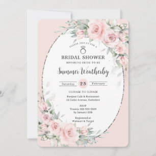 Elegant Blush Pink Floral Greenery Vrijgezellenfee Kaart