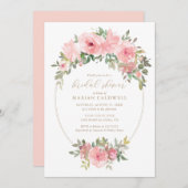 Elegant Blush Pink Floral Greenery Vrijgezellenfee Kaart (Voorkant / Achterkant)