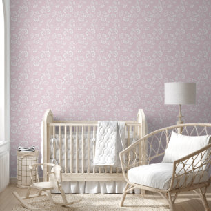 Elegant Blush Pink Floral Pattern Behang