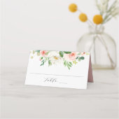 Elegant Blush Pink Floral Personalized Weddenschap (Voorkant)