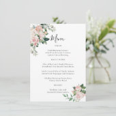 Elegant Blush Pink Floral Special Occasion Menu (Debout devant)