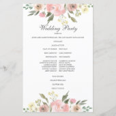 Elegant Blush Pink Floral Spring Wedding Programme (Achterkant)