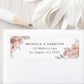 Elegant Blush Pink Floral Waterverf Adres Etiket (Insitu)