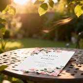 Elegant Blush Pink Floral Wedding Invitation