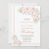 Elegant Blush Pink Floral Wedding Kaart (Voorkant)