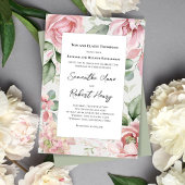 Elegant Blush Pink Floral Wedding Kaart
