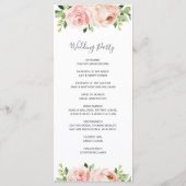 Elegant Blush Pink Floral Wedding Programme Programma (Achterkant)