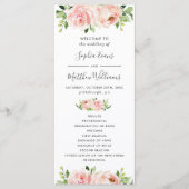 Elegant Blush Pink Floral Wedding Programme Programma (Voorkant)