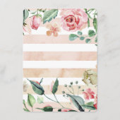 Elegant Blush Pink Floral Wedding Reception Informatiekaartje (Achterkant)