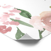 Elegant Blush Pink Floral Welkom bij ons huwelijk Poster (Hoek)