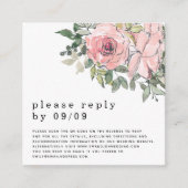 Elegant Blush Pink Florals QR Code Weddenschap RSV Informatiekaartje (Voorkant)