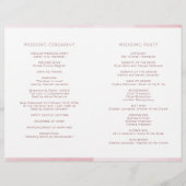 Elegant Blush Pink Folded Wedding Ceremony Program (Achterkant)