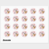 Elegant Blush Pink foto Afstuderen Dank u Ronde Sticker (Vel)