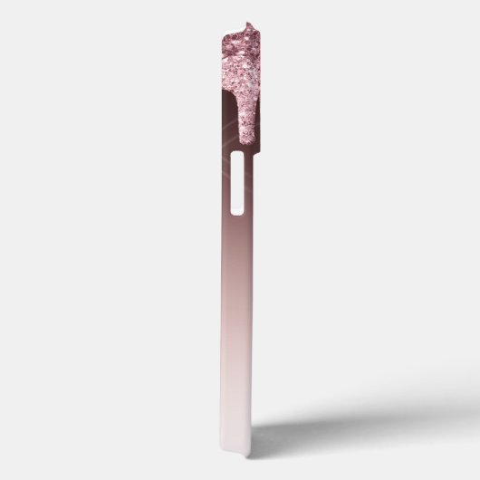 Elegant Blush Pink Glitter Monogram Case-Mate iPhone Case (Achterkant / Rechts)