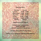 Elegant Blush pink Glitter Salon Opening Hours Raamsticker (Vel 3)