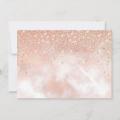 Elegant Blush Pink Glitter Sparkle Script Bedankt (Achterkant)