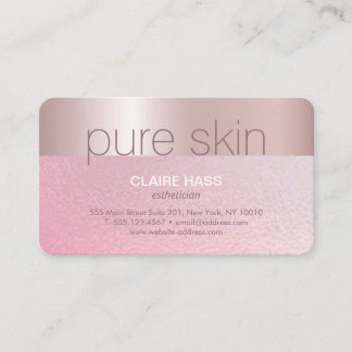 Elegant Blush Pink Gold Esthetician Spa Visitekaartje